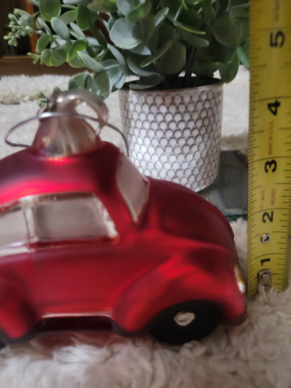 Department 56 Volkswagen Beetle Oversized Mercury Glass Ornament  6" X 5" - Picture 12 of 14